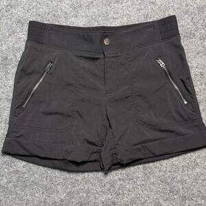 Athleta Black Nylon Utility Shorts Women’s Size 6 Zip Pockets Stretch